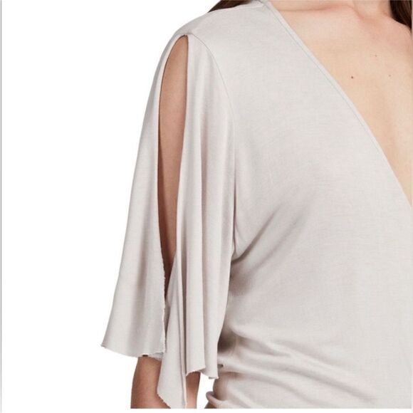 All Saints NWT Amira Surplice Knit Top in Stone Size XS - Picture 4 of 10